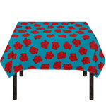Red And Blue Carnation Pattern Print Tablecloth