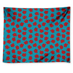Red And Blue Carnation Pattern Print Tapestry