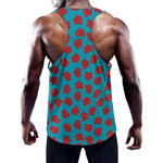 Red And Blue Carnation Pattern Print Training Tank Top