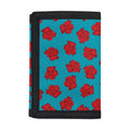 Red And Blue Carnation Pattern Print Trifold Wallet