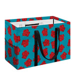 Red And Blue Carnation Pattern Print Utility Tote Bag