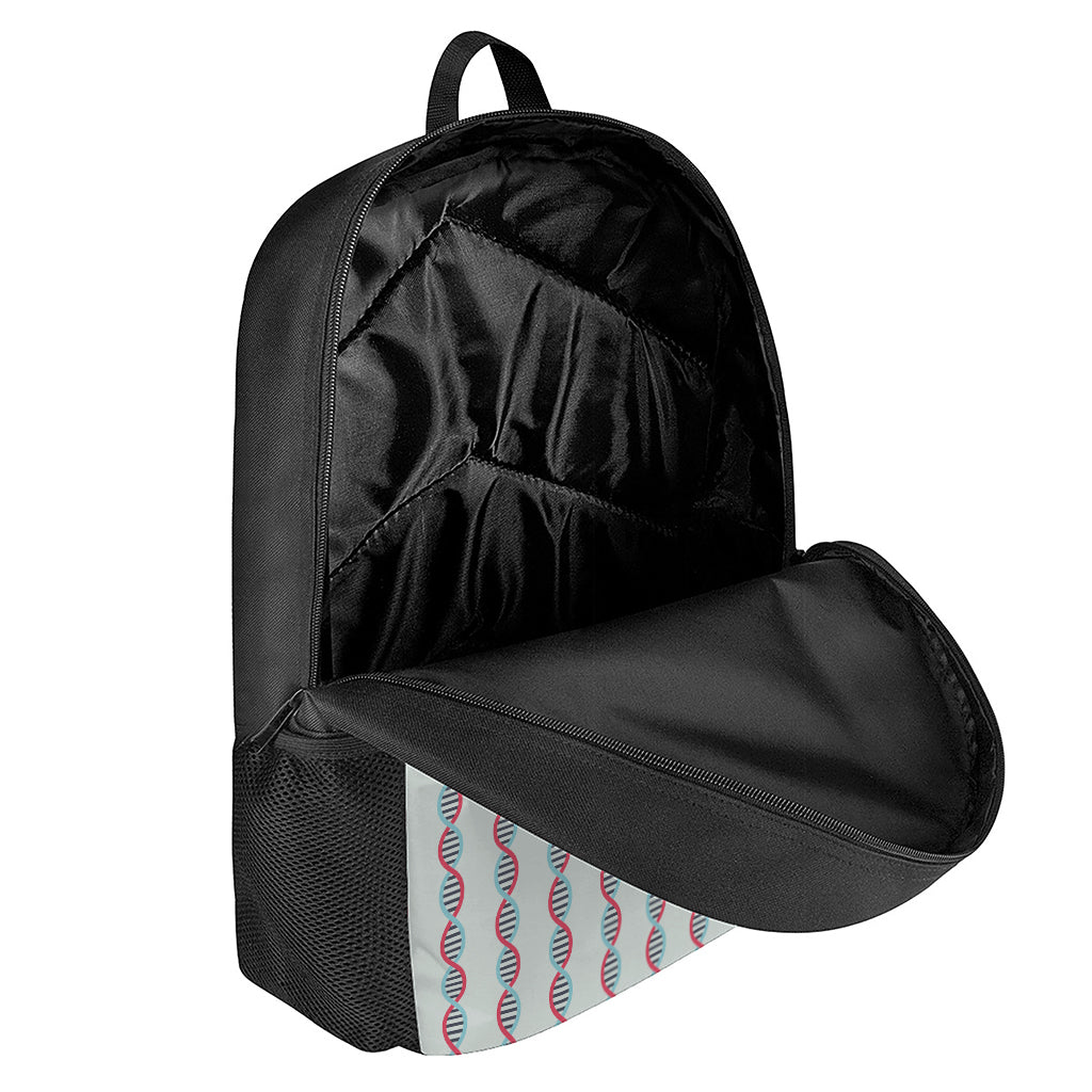 Red And Blue DNA Pattern Print 17 Inch Backpack