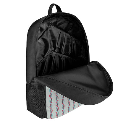 Red And Blue DNA Pattern Print 17 Inch Backpack