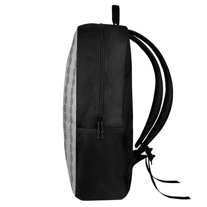 Red And Blue DNA Pattern Print 17 Inch Backpack