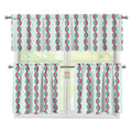 Red And Blue DNA Pattern Print 3 Piece Kitchen Curtains