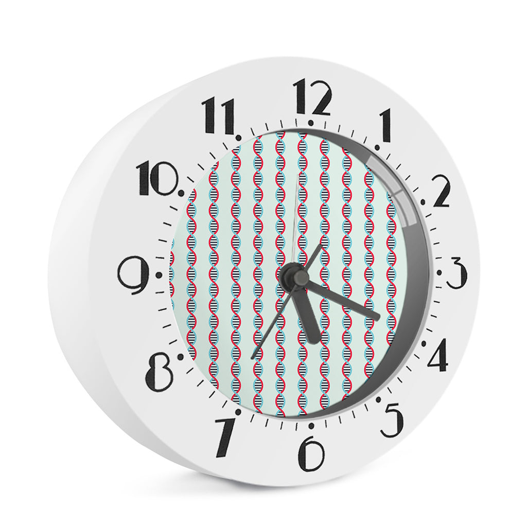 Red And Blue DNA Pattern Print Alarm Clock