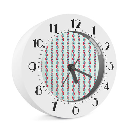 Red And Blue DNA Pattern Print Alarm Clock