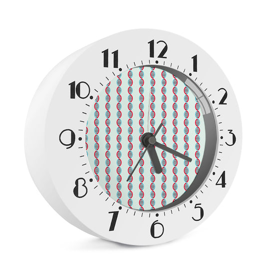 Red And Blue DNA Pattern Print Alarm Clock