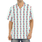 Red And Blue DNA Pattern Print Aloha Shirt