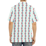 Red And Blue DNA Pattern Print Aloha Shirt