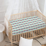 Red And Blue DNA Pattern Print Baby Crib Sheet