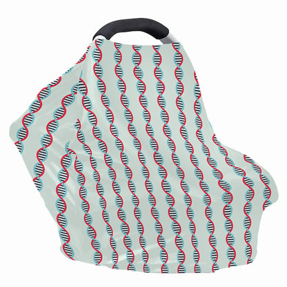 Red And Blue DNA Pattern Print Baby Seat Cover