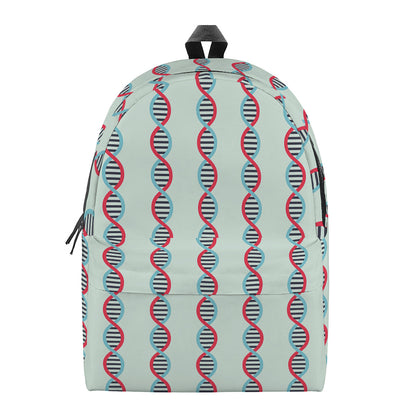 Red And Blue DNA Pattern Print Backpack