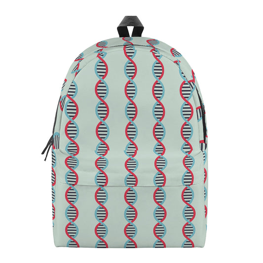 Red And Blue DNA Pattern Print Backpack