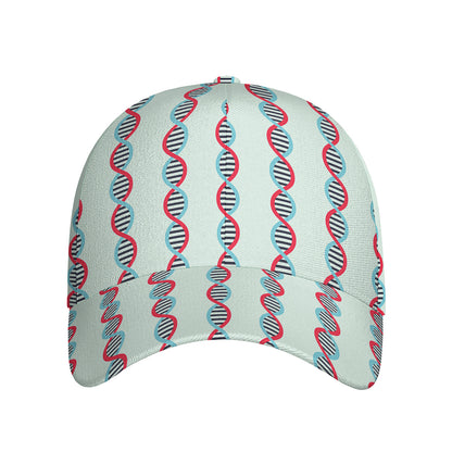Red And Blue DNA Pattern Print Baseball Cap