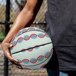 Red And Blue DNA Pattern Print Basketball