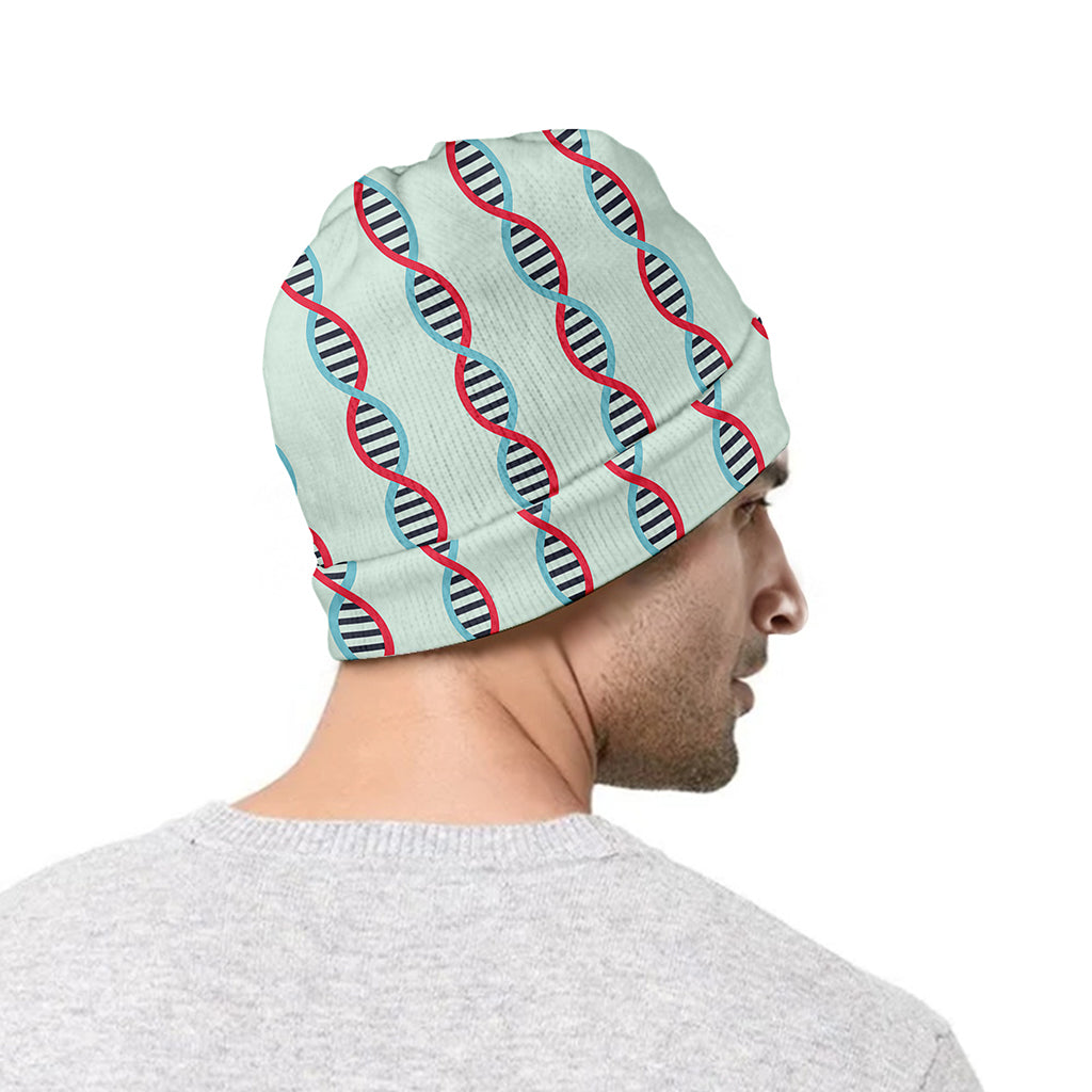 Red And Blue DNA Pattern Print Beanie