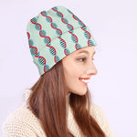Red And Blue DNA Pattern Print Beanie