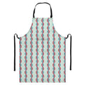 Red And Blue DNA Pattern Print Bib Apron With Pocket