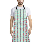 Red And Blue DNA Pattern Print Bib Apron With Pocket