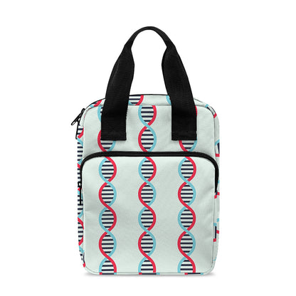 Red And Blue DNA Pattern Print Bible Tote Bag
