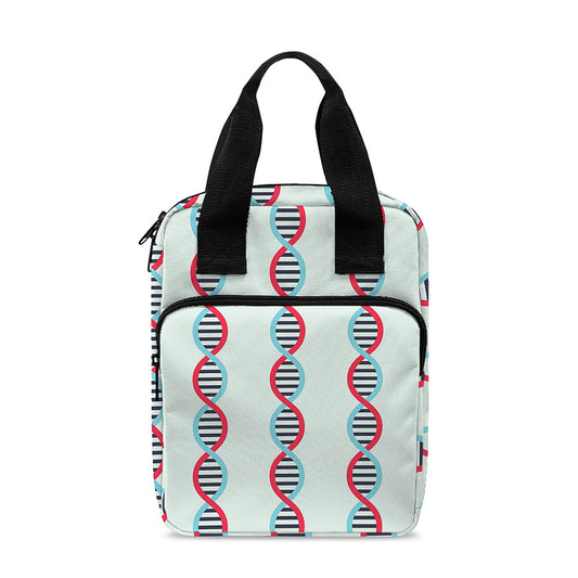 Red And Blue DNA Pattern Print Bible Tote Bag