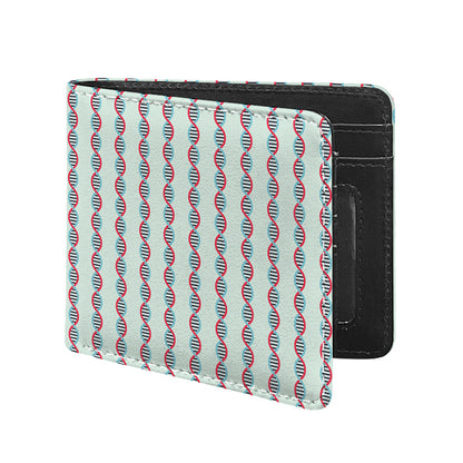 Red And Blue DNA Pattern Print Bifold Wallet