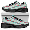 Red And Blue DNA Pattern Print Black Chunky Shoes