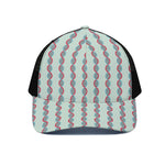 Red And Blue DNA Pattern Print Black Mesh Trucker Cap