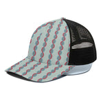 Red And Blue DNA Pattern Print Black Mesh Trucker Cap