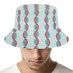 Red And Blue DNA Pattern Print Bucket Hat