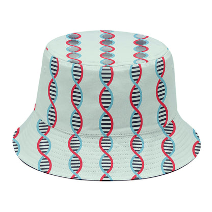 Red And Blue DNA Pattern Print Bucket Hat
