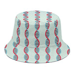 Red And Blue DNA Pattern Print Bucket Hat