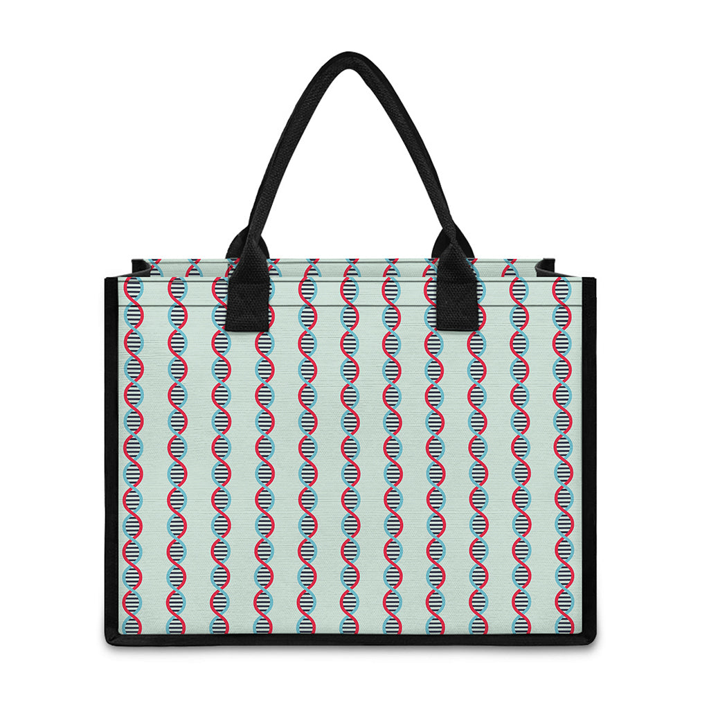 Red And Blue DNA Pattern Print Canvas Tote Bag