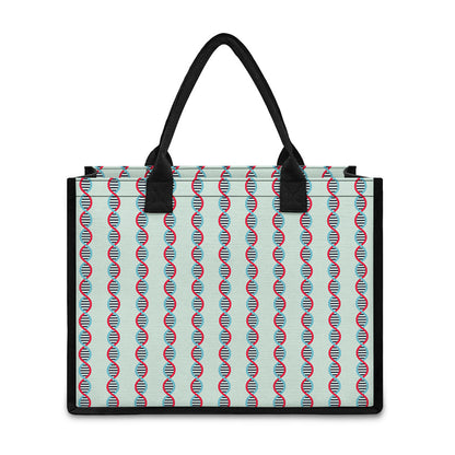 Red And Blue DNA Pattern Print Canvas Tote Bag