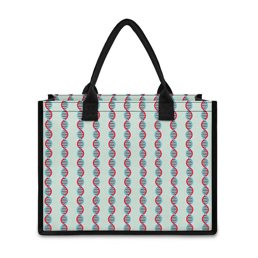 Red And Blue DNA Pattern Print Canvas Tote Bag