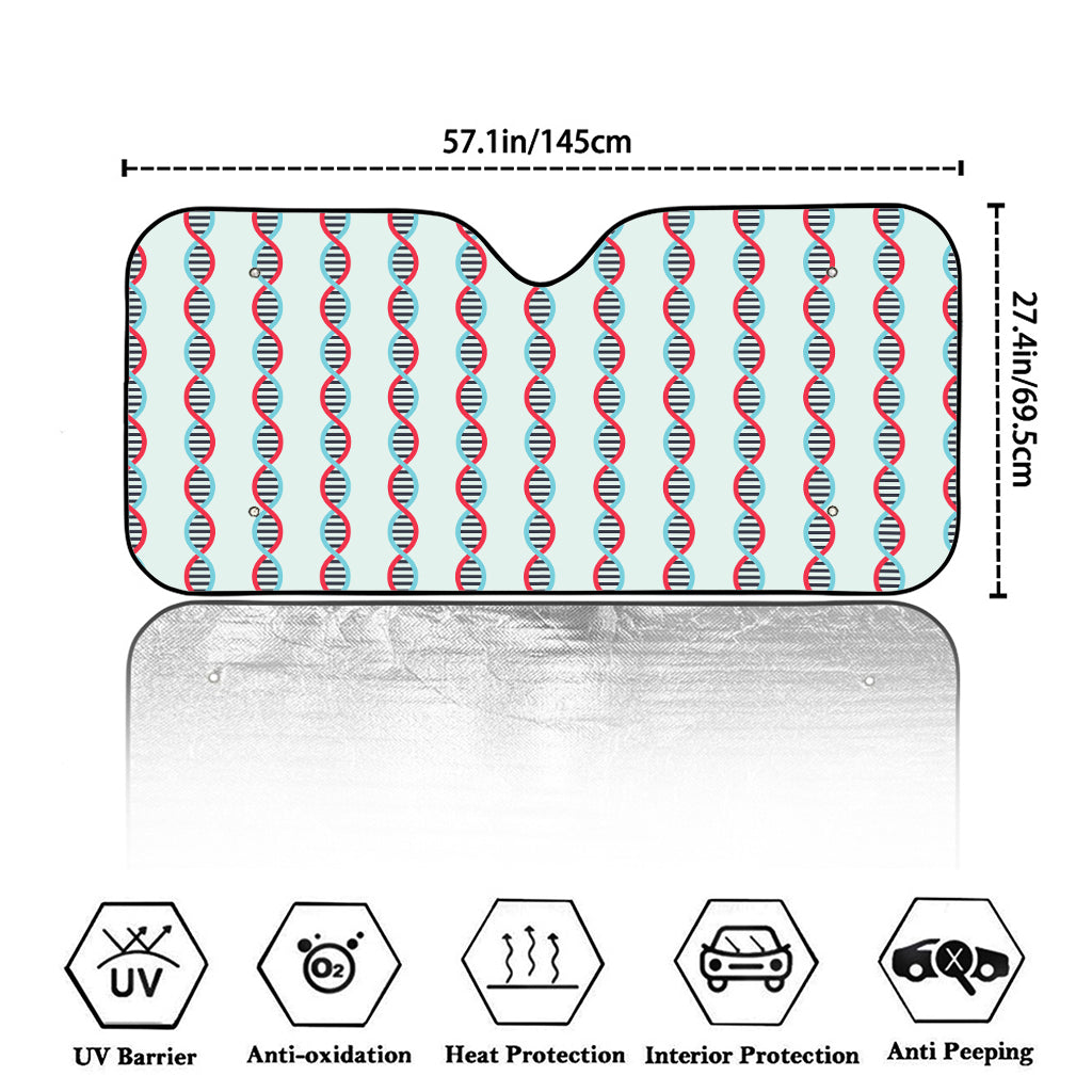 Red And Blue DNA Pattern Print Car Windshield Sun Shade