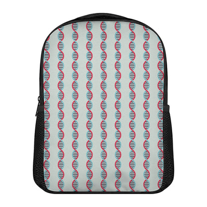 Red And Blue DNA Pattern Print Casual Backpack