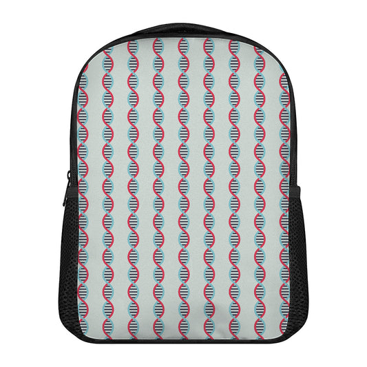 Red And Blue DNA Pattern Print Casual Backpack