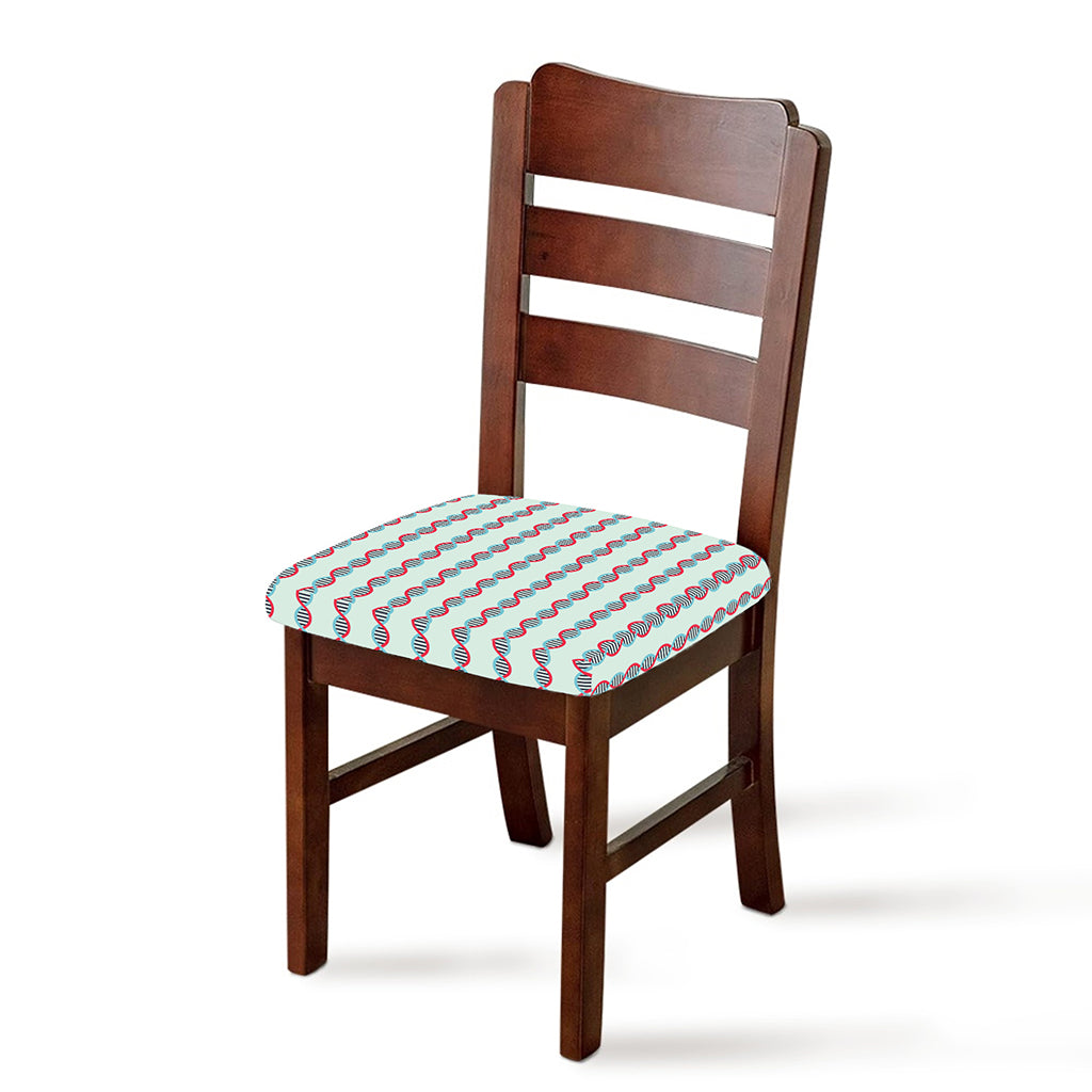 Red And Blue DNA Pattern Print Chair Cushion Cover
