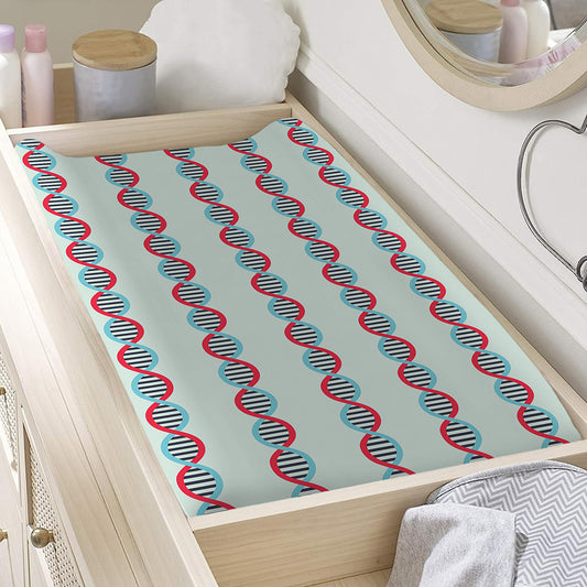 Red And Blue DNA Pattern Print Changing Pad Cover