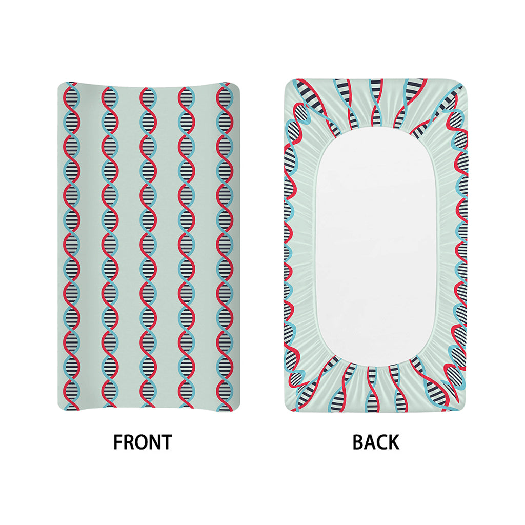 Red And Blue DNA Pattern Print Changing Pad Cover