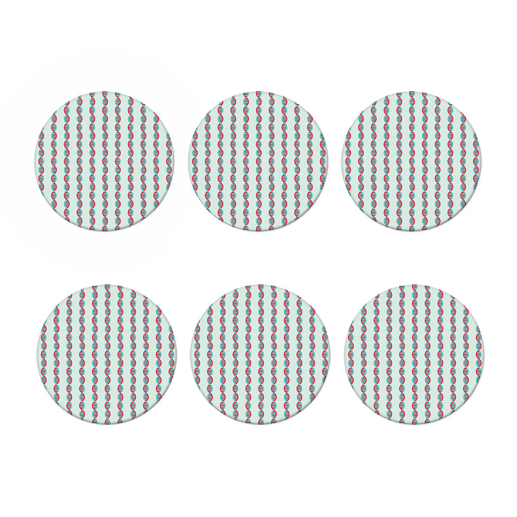 Red And Blue DNA Pattern Print Coaster Set