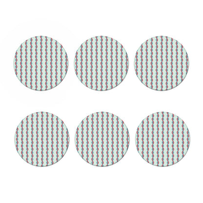 Red And Blue DNA Pattern Print Coaster Set