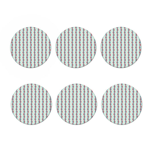 Red And Blue DNA Pattern Print Coaster Set