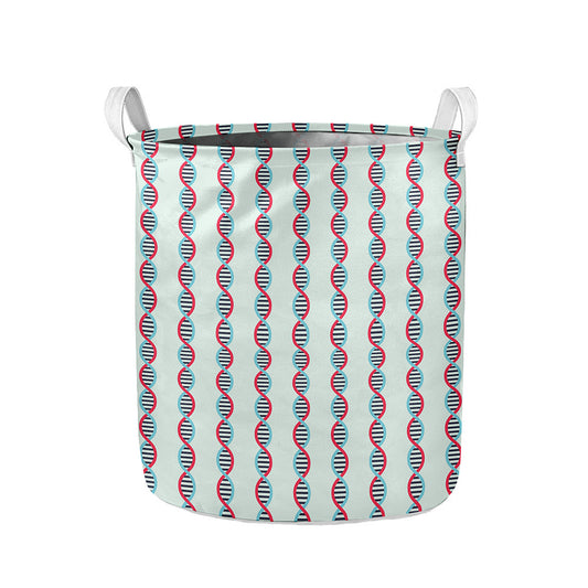 Red And Blue DNA Pattern Print Collapsible Laundry Basket