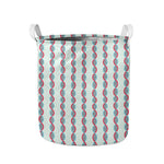 Red And Blue DNA Pattern Print Collapsible Laundry Basket