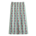 Red And Blue DNA Pattern Print Cotton Front Slit Maxi Skirt