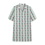Red And Blue DNA Pattern Print Cotton Hawaiian Shirt