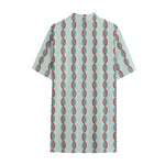 Red And Blue DNA Pattern Print Cotton Hawaiian Shirt